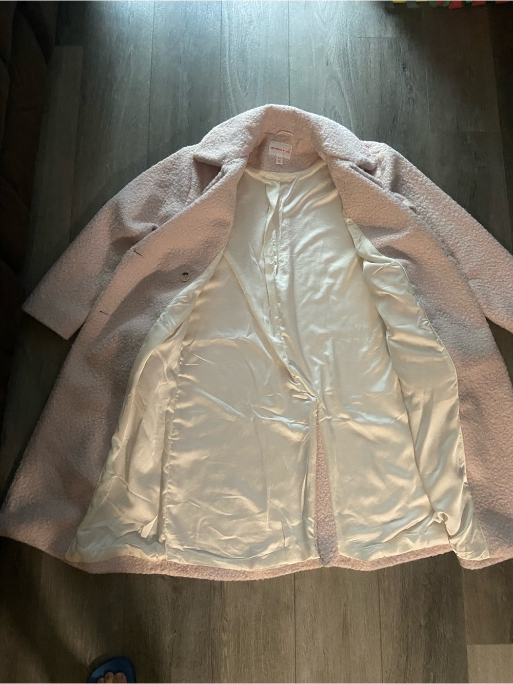Joe Fresh Light Pink Teddy Bouclé Double-Breasted Coat - Picture 4 of 9
